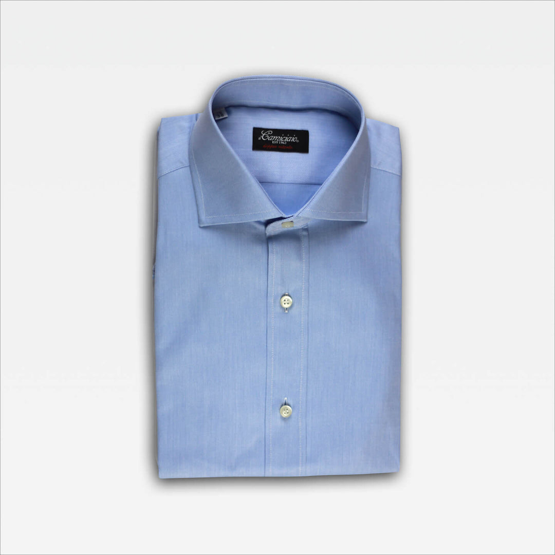 Doppio ritorto twill celeste Il Camiciaio